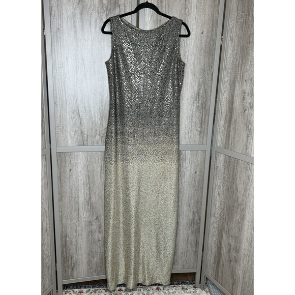 St John Collection Sequin Knit Gown Dégradé Shimmer Gold Black Size 10 - Picture 1 of 8